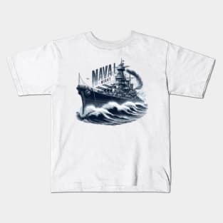 Battleship, Naval Might Kids T-Shirt